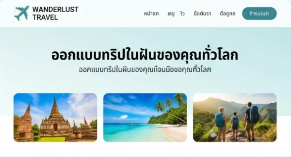 ตัวอย่างเทมเพลต Travel Agency